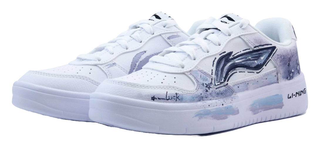 LiNing Pontoon Boats Abrasion Resistant, Lightweight, And Breathable Low Top Skateboard Shoes Unisex Light Purple 