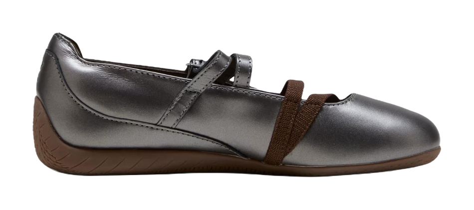 PUMA Speedcat Flat Mary Jane Shoes Womens Silver Brown  vjsneaker.com