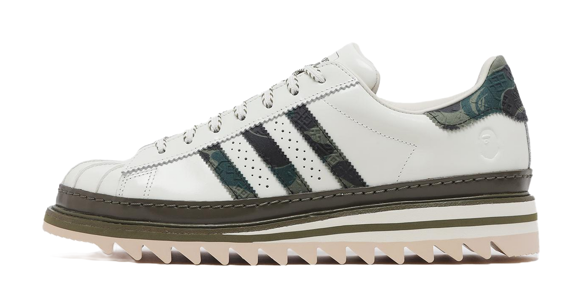 Superstar Clot x Bape x Superstar Adidas Originals Off White Olive Cargo  vjsneaker.com