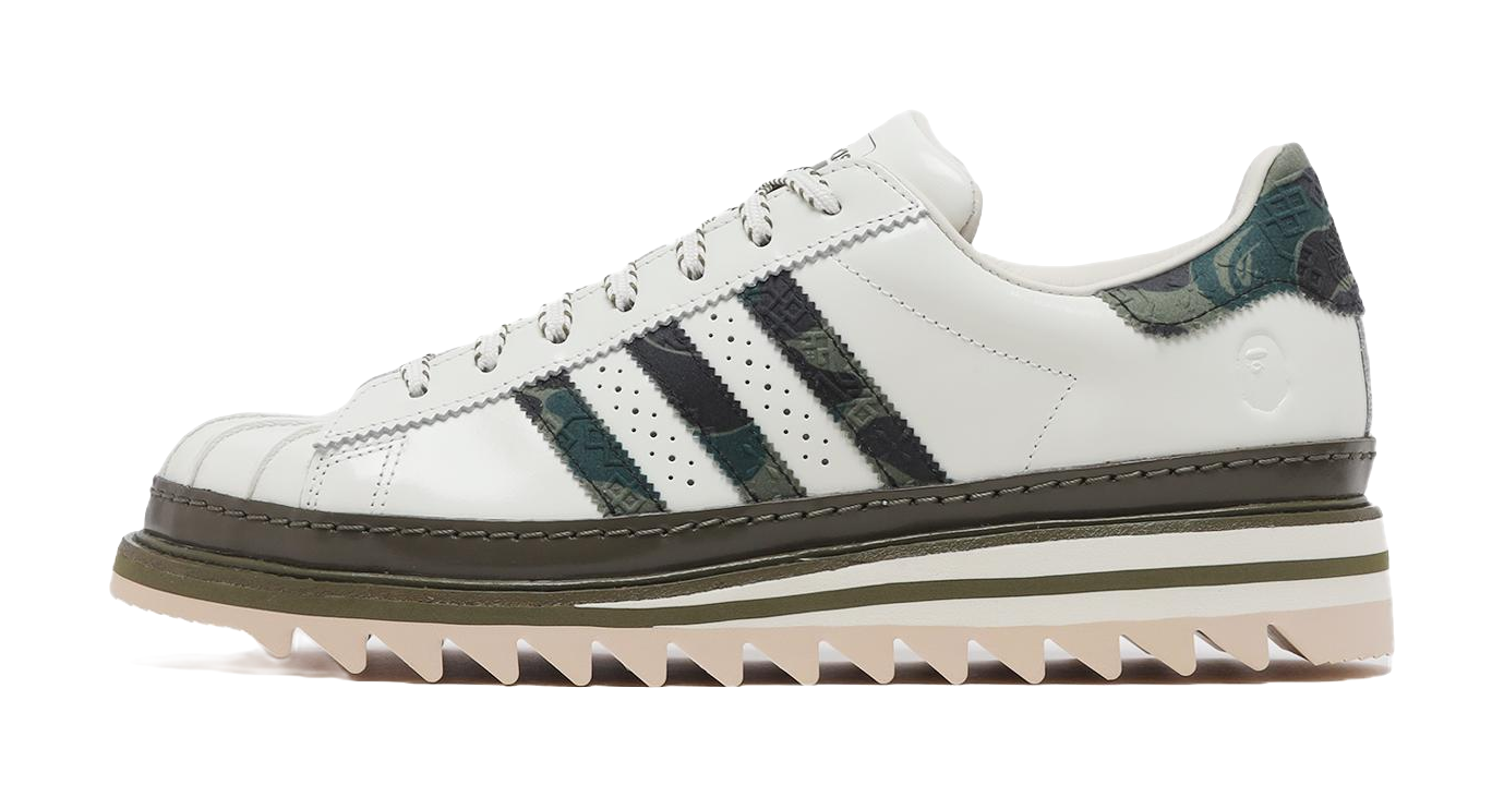 Superstar Clot x Bape x Superstar Adidas Originals Off White Olive Cargo  vjsneaker.com