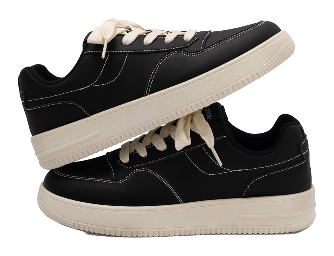 HUANQIU White Sneakers Lightweight Coverage Low top Skateboard Shoes Men's 