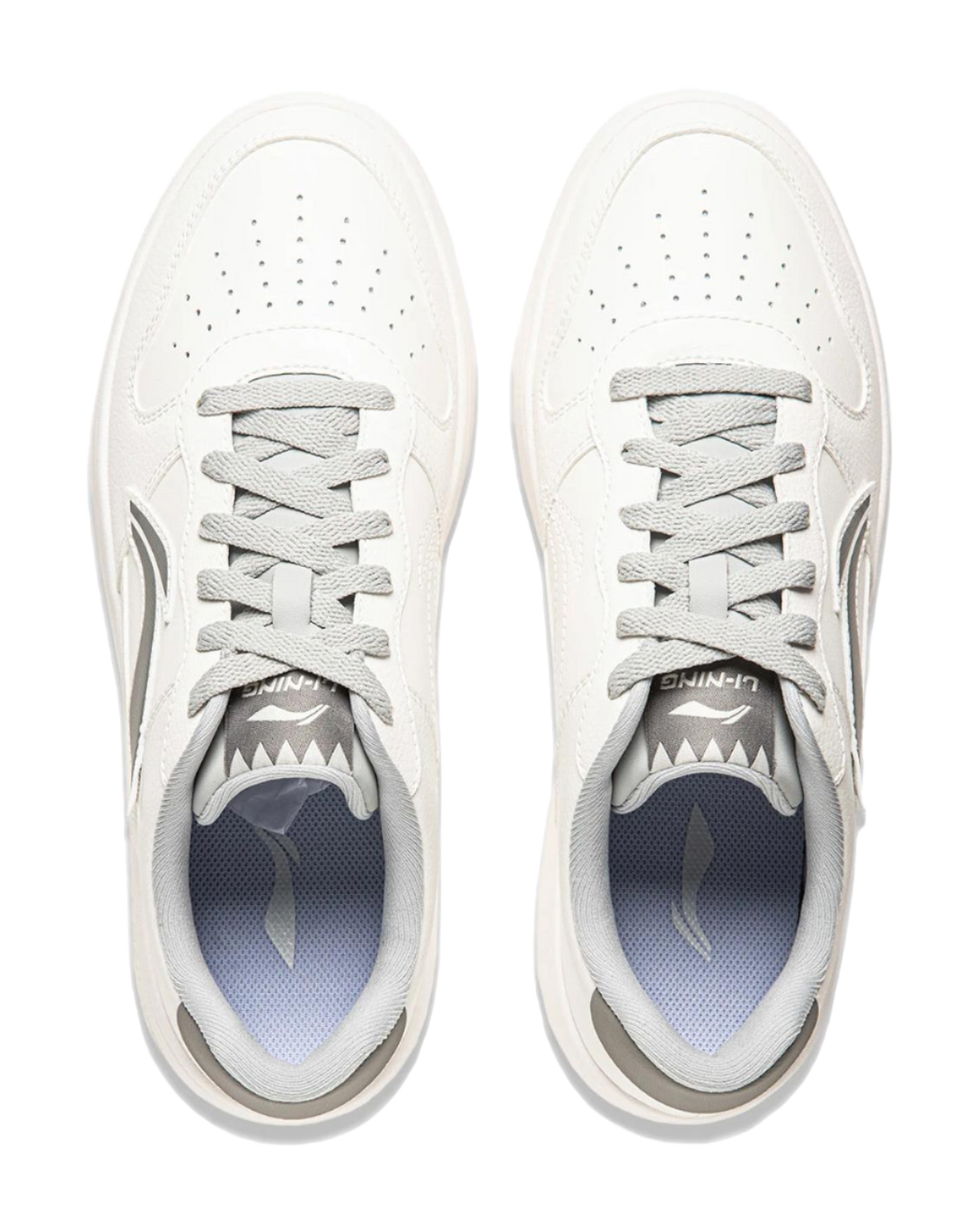 LiNing Pontoon Boats Slip Resistant Cushioning Abrasion Resistant Low Top Skateboard Shoes Men's White Gray 