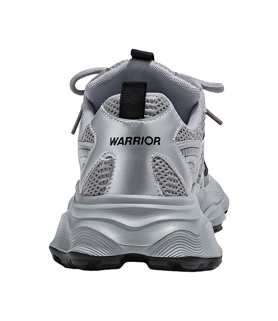 Warrior Slip Resistant, Abrasion Resistant, Breathable Low top Chunky Sneakers Men's Gray Silver 