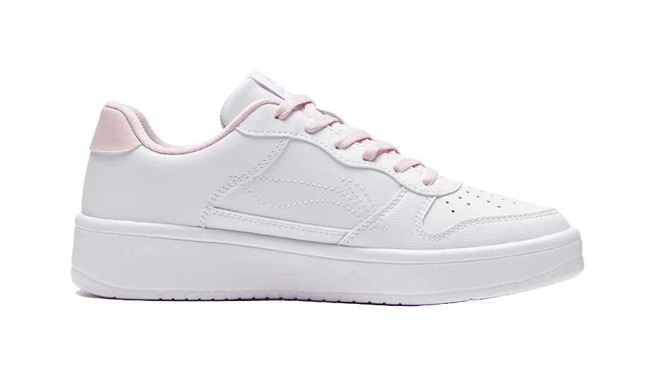 LiNing Pontoons Slip Resistant, Abrasion Resistant, Lightweight, Breathable Low top Skateboard Shoes Women's White Pink 