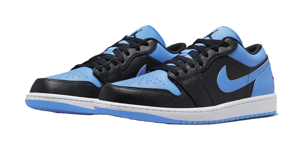 Jordan 1 Low Black University Blue  vjsneaker.com