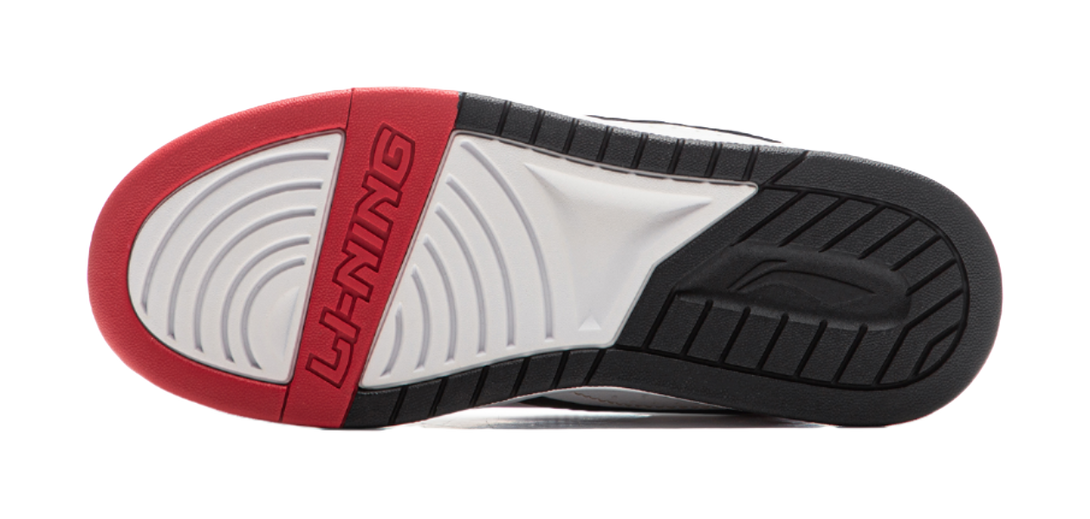 LINING YOUNG Sports Life Collection Abrasion Resistant Mid top Skateboard Shoes White Red Kids' 