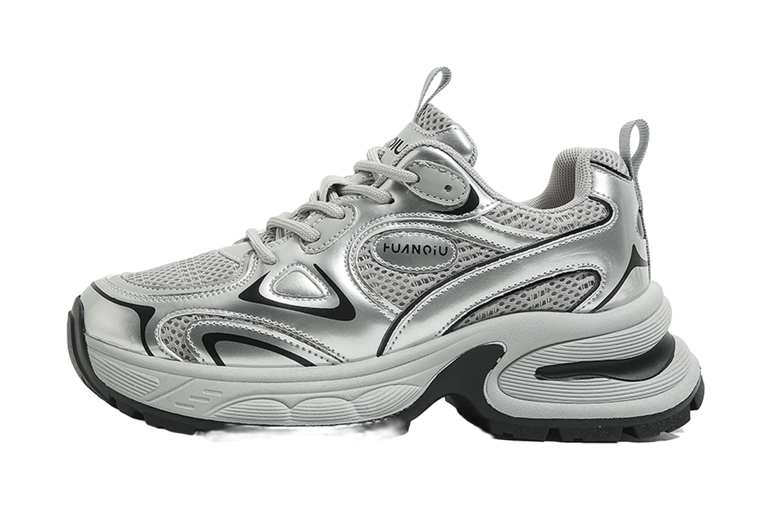 HUANQIU Cushioning, Slip Resistant, Abrasion Resistant, Breathable, Height Increasing Low top Chunky Sneakers Women's 