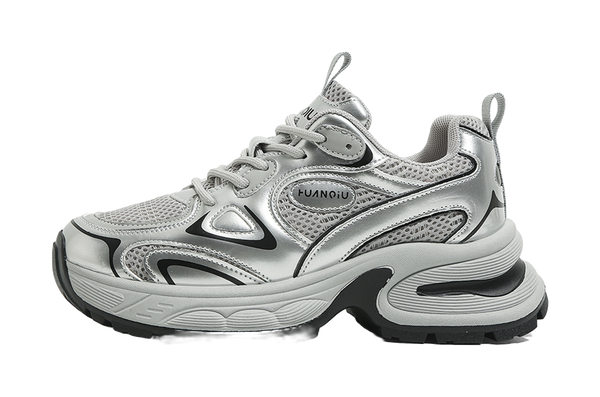 HUANQIU Cushioning, Slip Resistant, Abrasion Resistant, Breathable, Height Increasing Low top Chunky Sneakers Women's 