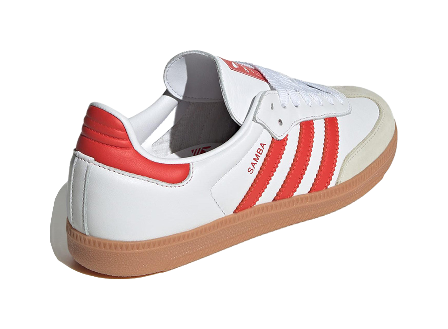 Adidas Samba OG White Solar Red Gum Womens  vjsneaker.com