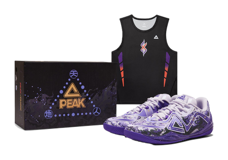 Unisex lavender basketball shoes, white details, snake graphic; with gift box