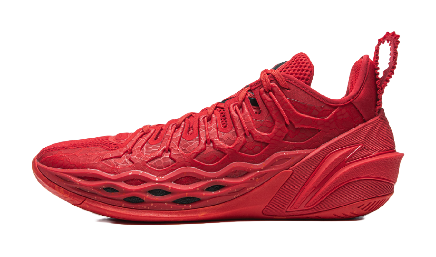 LiNing Buckets Shock Absorbers Slip Resistant Breathable Low top Basketball Shoes Mens Red  VJSNEAKER