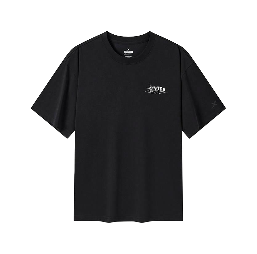 Xtep pure cotton round neck pullover, loose, casual, comfortable, soft, versatile knit T-shirt, unisex  vjsneaker.com