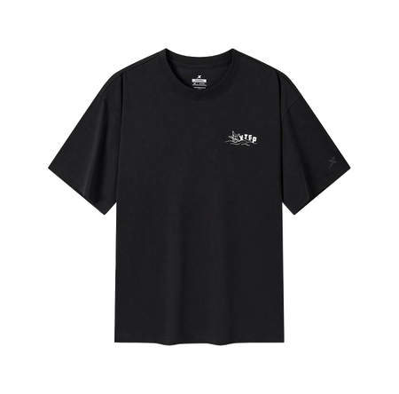 Xtep pure cotton round neck pullover, loose, casual, comfortable, soft, versatile knit T-shirt, unisex  vjsneaker.com