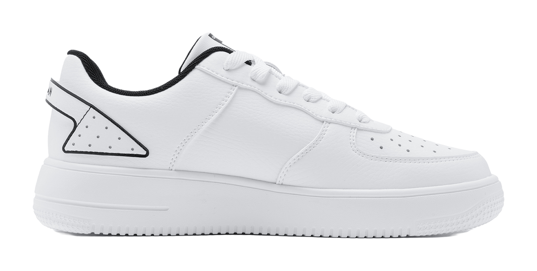QIAODAN Air Force One Skateboard Shoes Men's Low top White Black 