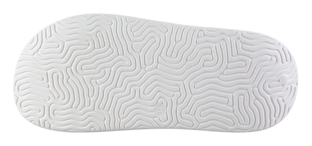 Recovery slide outsole with dense white traction tread pattern