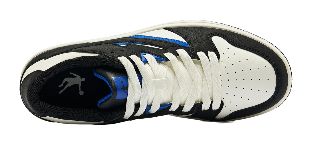 QIAODAN Slip Resistant, Abrasion Resistant, Lightweight, Breathable Low top Skateboard Shoes Men's Black White 