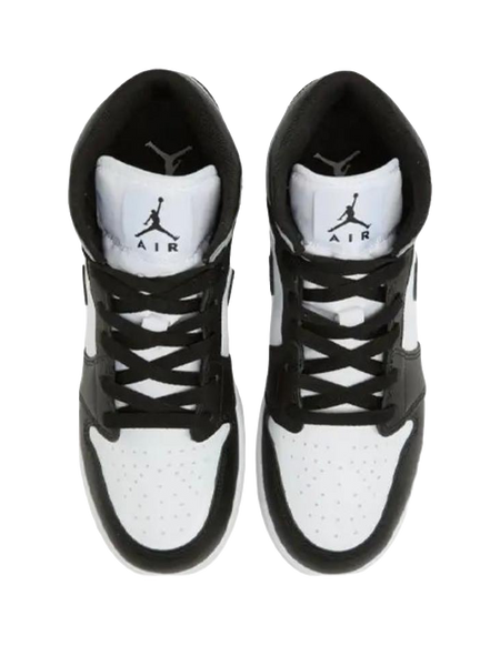 Jordan Air Jordan 1 Abrasion Resistant Mid top Childrens Basketball Shoes Black White Teenagers  VJSNEAKER
