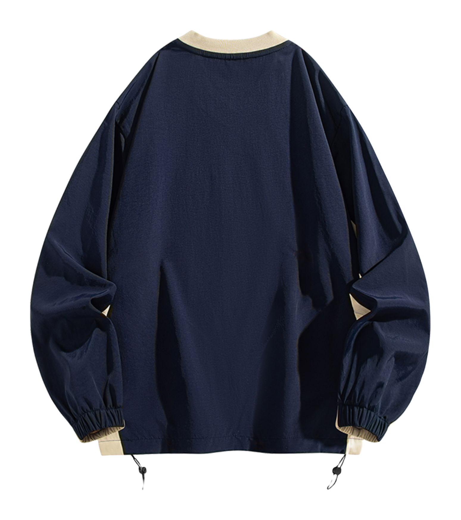 Warrior Revival Cloud Sail Series American Trendy College Style Contrast Ribbed Bottom Adjustable Smiling Face Letter Printed Loose Casual Versatile Hoodie Bottom Shirt Outer Wear Inner Wear Hoodie Long Sleeve T-shirt Unisex  vjsneaker.com