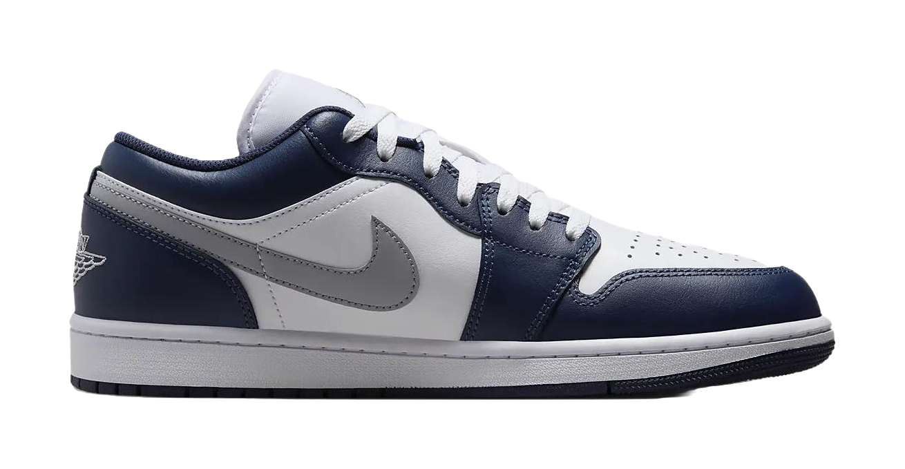 Jordan 1 Low Wolf Grey Midnight Navy  vjsneaker.com