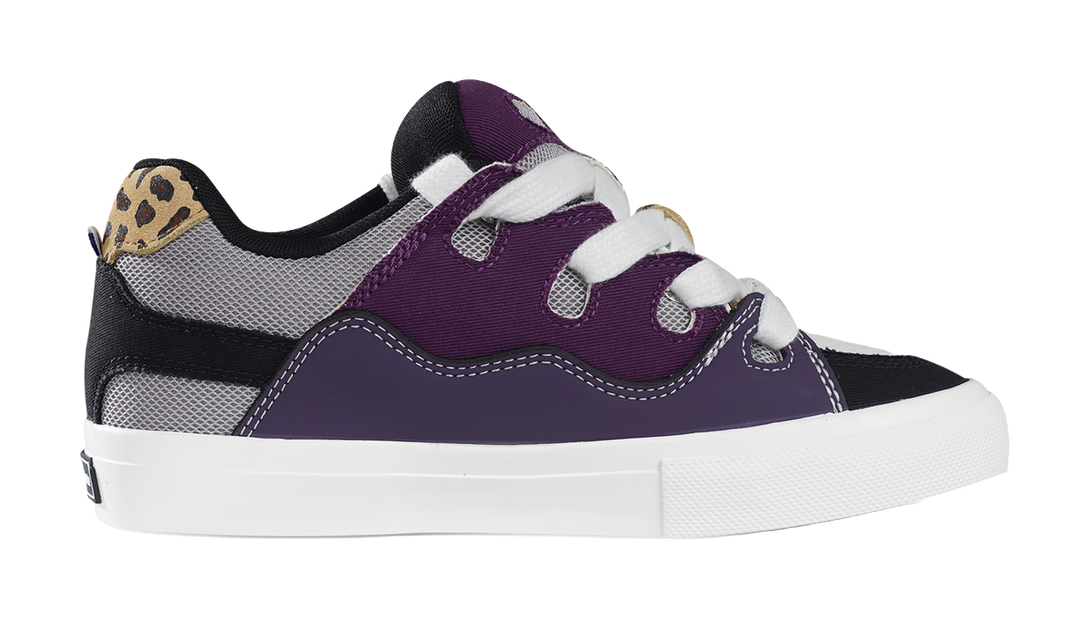Ollieskate Wear resistant And Lightweight Low Top Skateboard Shoes Unisex Purple Black 