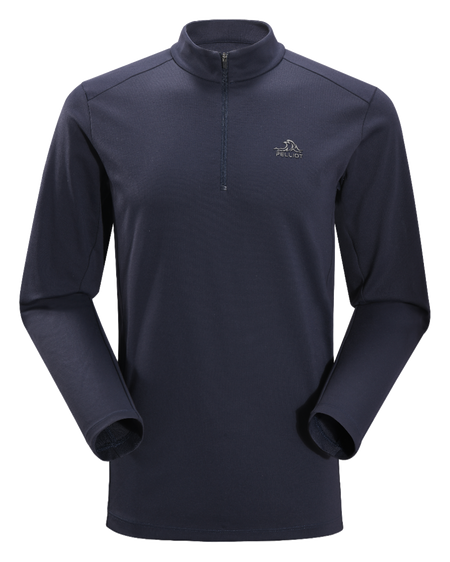 Boxi and PELLIOT outdoor long sleeved Polygiene antibacterial sports elastic top, casual, comfortable, skin friendly, warm, semi high neck sweatshirt, base T-shirt for men  vjsneaker.com