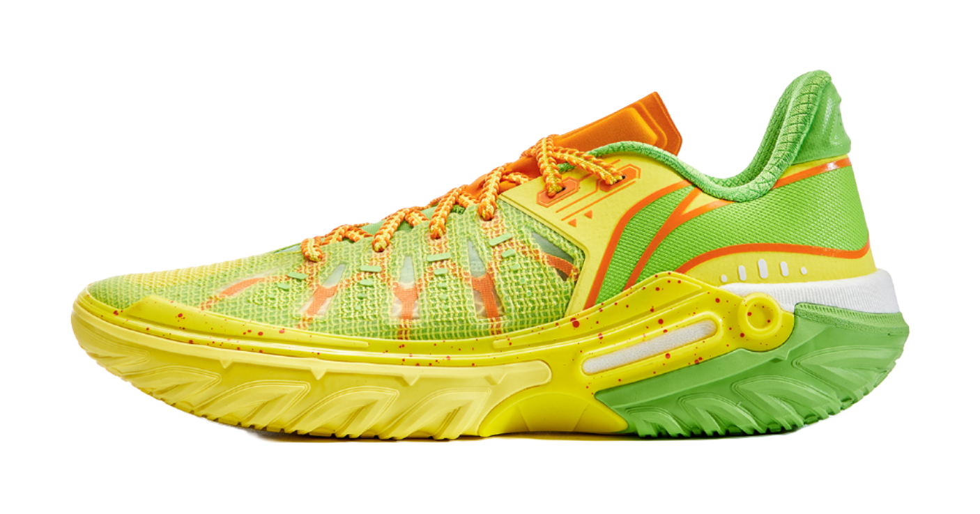 LiNing Jie Ao 2 Cushioning Anti Slip And Wear Resistant Rebound Low Top Outdoor Basketball Shoes Mens Yellow Green  VJSNEAKER