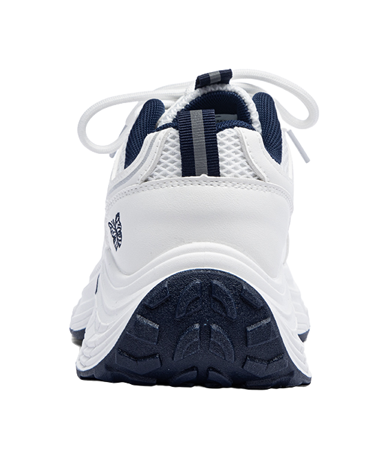 Warrior Anti Slip Wear Resistant Low Top Casual Running Shoes Women's White Dark Blue 