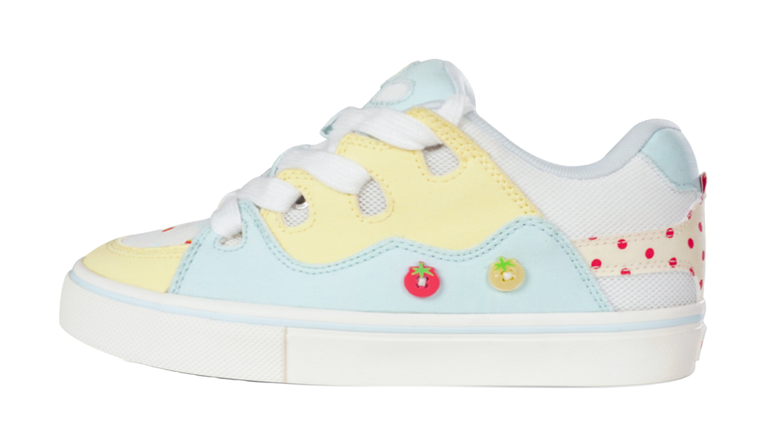 Ollieskate Slip Resistant And Abrasion Resistant Support Low top Skateboard Shoes Unisex Yellow Blue 