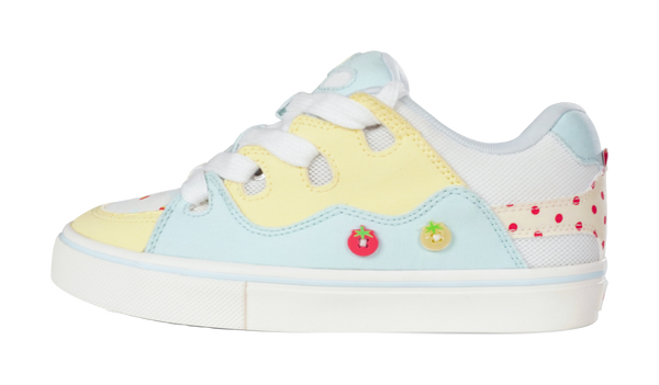 Ollieskate Slip Resistant And Abrasion Resistant Support Low top Skateboard Shoes Unisex Yellow Blue 