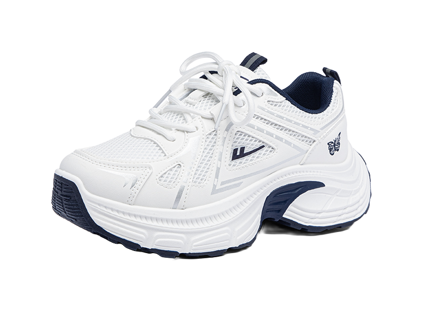 Warrior Anti Slip Wear Resistant Low Top Casual Running Shoes Women's White Dark Blue 