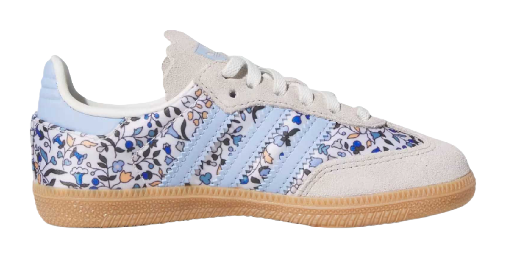 LIBERTY x Adidas Originals SAMBA OG Abrasion Resistant Low top Kids Training Shoes Blue Gray White Rubber Color Kids  VJSNEAKER