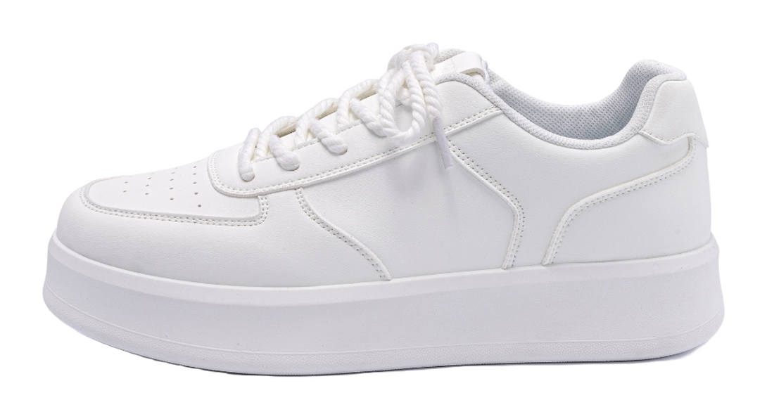 HUANQIU Air Force 1 Coverage Lightweight Height Increasing Low top Skateboard Shoes Men's Black 