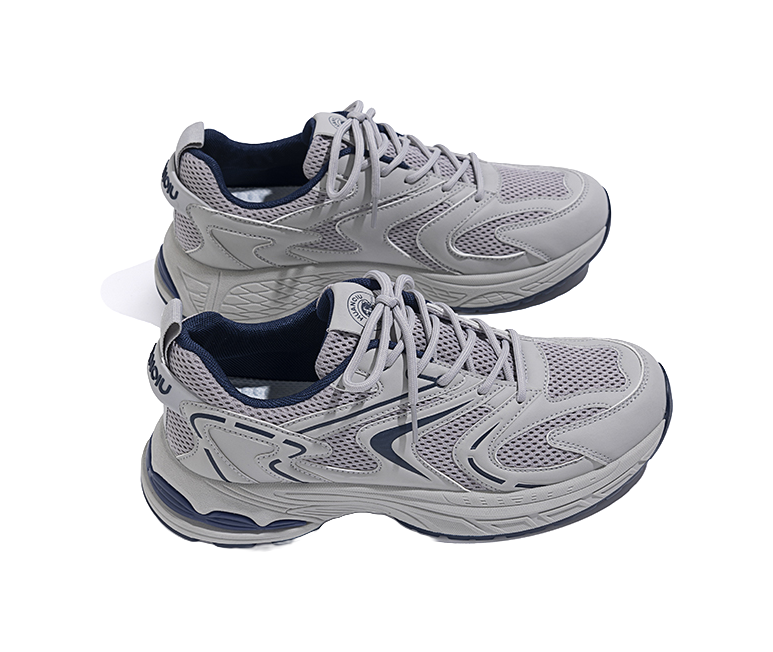 HUANQIU Slip Resistant Low top Chunky Sneakers Men's Gray 