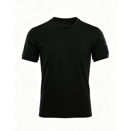 Phantom black tactical T-shirt, crew neck, short sleeves