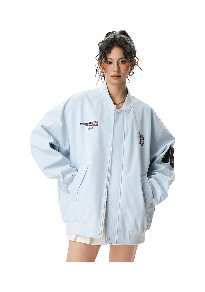 Warrior Revival Tide Cloud Sail Series Autumn and Winter Versatile Digital Loose Casual Plus Cotton Thick Long Sleeve Cotton Jacket Cotton Coat Baseball Jacket Unisex  vjsneaker.com