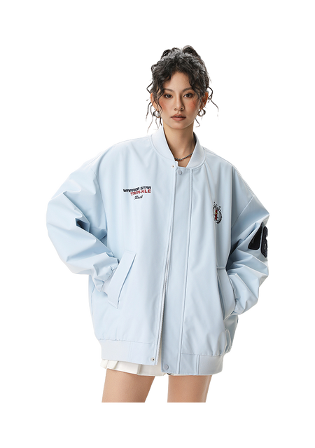 Warrior Revival Tide Cloud Sail Series Autumn and Winter Versatile Digital Loose Casual Plus Cotton Thick Long Sleeve Cotton Jacket Cotton Coat Baseball Jacket Unisex  vjsneaker.com