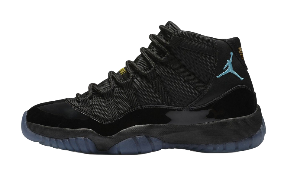 Jordan Air Jordan 11 Slip Resistant Abrasion Resistant High top Childrens Basketball Shoes Black Blue Unisex  VJSNEAKER