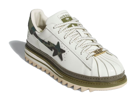 Superstar Clot x Bape x Superstar Adidas Originals Off White Olive Cargo  vjsneaker.com