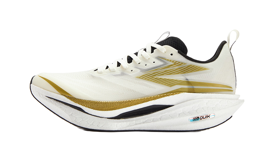 361° Flame 4 ET Cushioning Abrasion Resistant Breathable Low top Running Shoes Unisex White Gold  vjsneaker.com