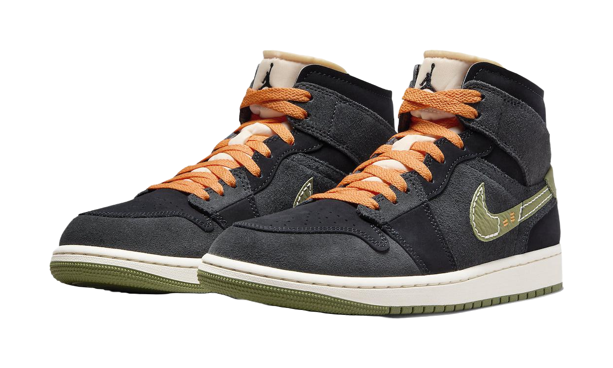 Jordan 1 Mid Se Craft Anthracite Light Olive  vjsneaker.com