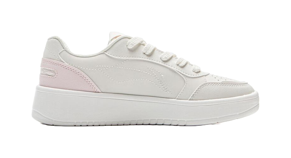 LiNing Yuanbao Pure Anti-Slip Wear-Resistant Low-Top Skateboard Shoes Women's White Pink 