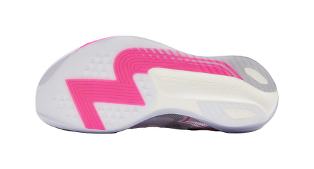 Shoe outsole with pink traction pattern and off-white platform tread