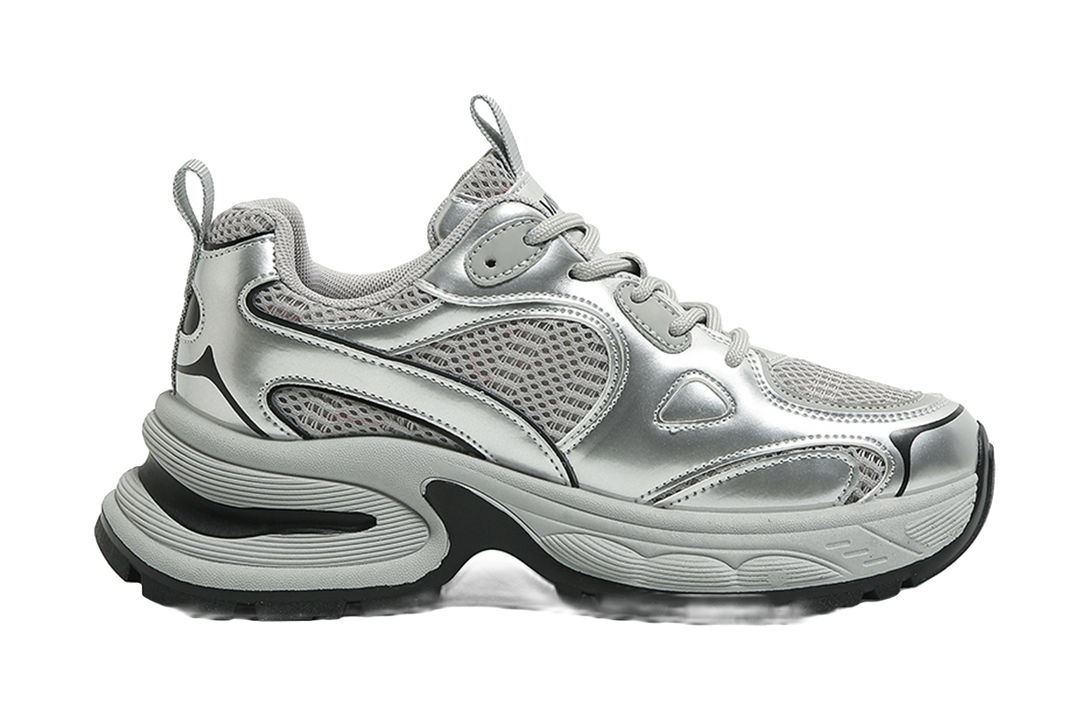 HUANQIU Cushioning, Slip Resistant, Abrasion Resistant, Breathable, Height Increasing Low top Chunky Sneakers Women's 