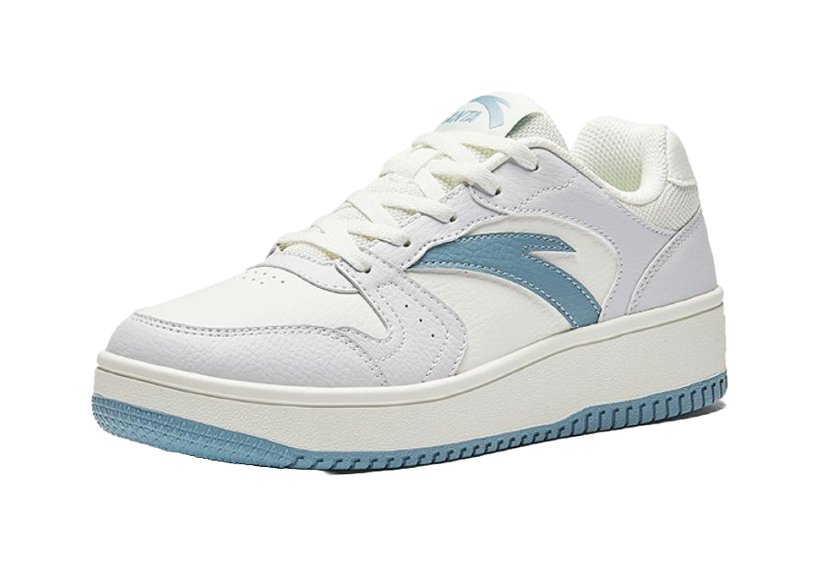 Anta Small Inspiration Anti-Slip And Wear-Resistant Lightweight Low-Top Skateboard Shoes Women's White Blue 