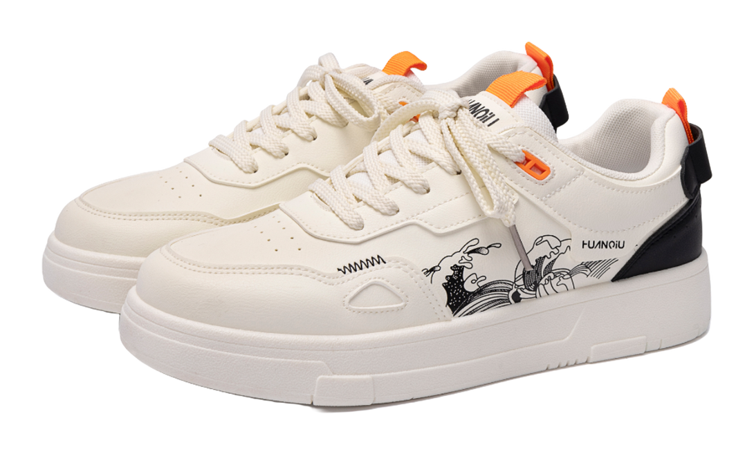 HUANQIU Coverage Slip Resistant Lightweight Height Increasing Low top Skateboard Shoes Men's 