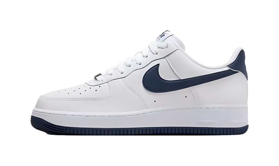 Nike Air Force 1 07 White Midnight Navy 2024  vjsneaker.com