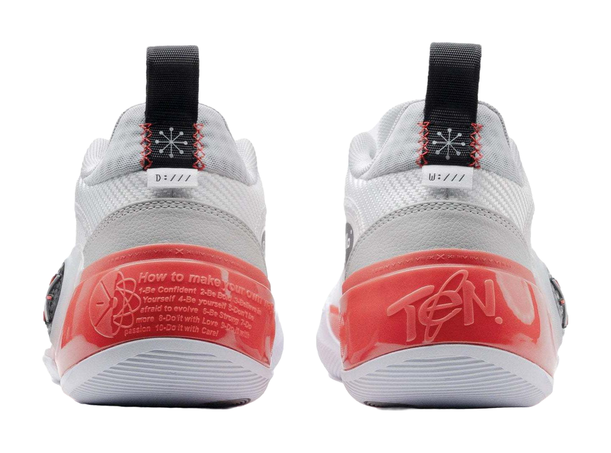 Li Ning Way Of Wade 10 Low Cushioning, Wear Resistant Low top Basketball Shoes Mens White Red  vjsneaker.com