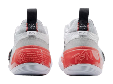 Li Ning Way Of Wade 10 Low Cushioning, Wear Resistant Low top Basketball Shoes Mens White Red  vjsneaker.com