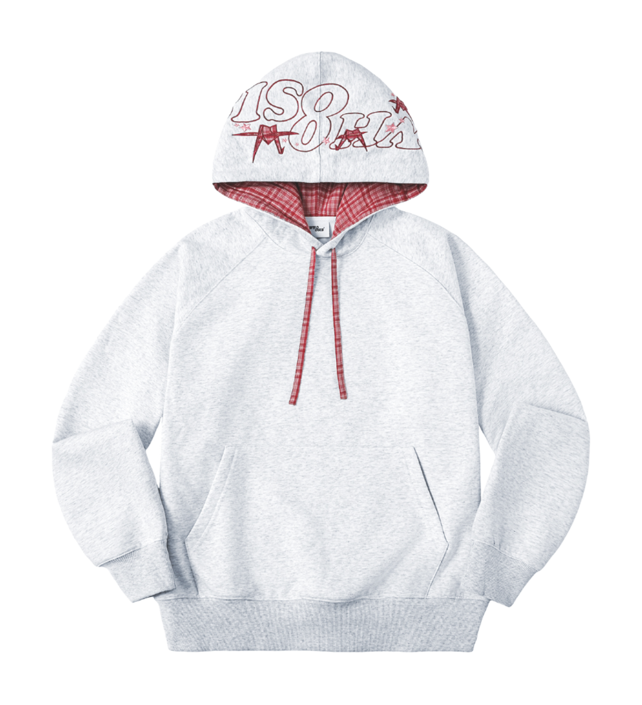 WHOOSIS Thousand Paper Crane Splicing Grid Casual Loose Plush Versatile Campus Hoodie Hoodie Sweatshirt Unisex  vjsneaker.com