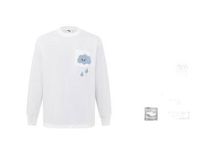 WHOOSIS weather series crochet pocket round neck long sleeve American China-Chic heavy weight casual loose spring autumn winter campus sweater T-shirt for men and women  vjsneaker.com